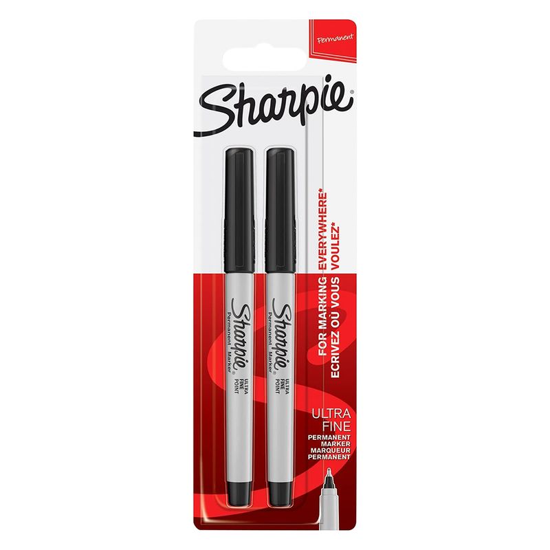 Sharpie Ultra Fine Black Ink Permanent Marker 2 Pieces - Al Masam Stationery LLC