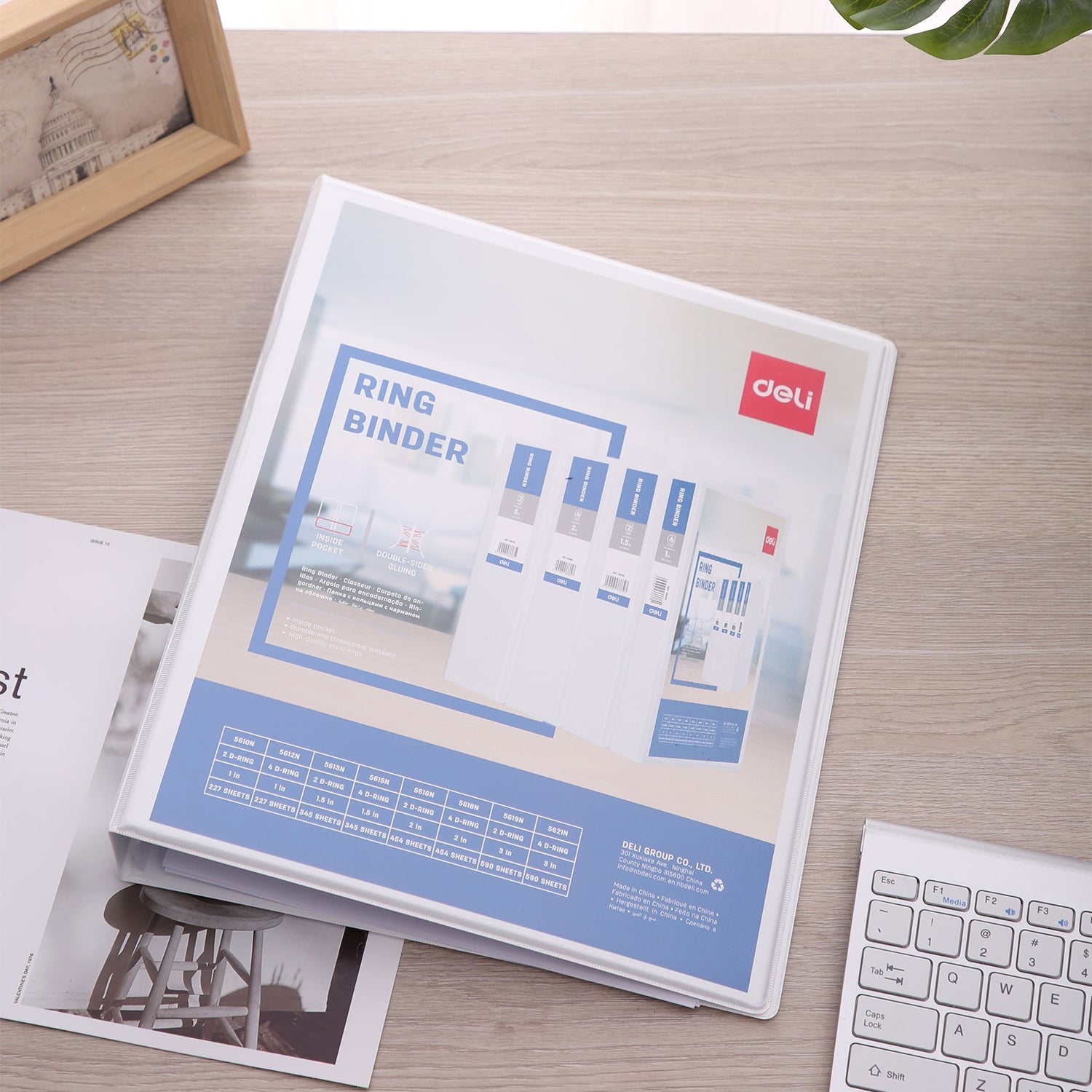 Deli PP 1IN 2 D-Ring View Binder A4 - Al Masam Stationery LLC