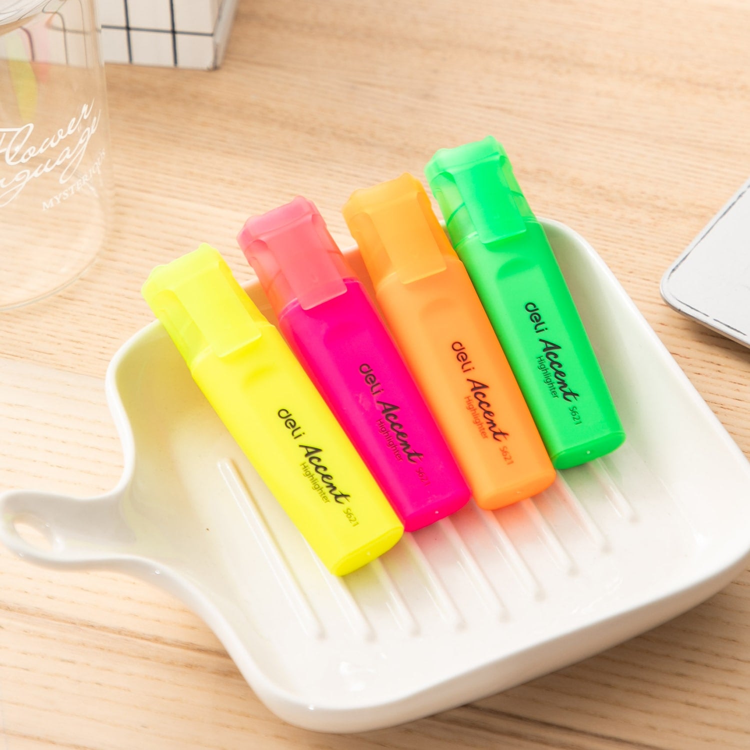 Deli Highlighter Chisel 1-5mm 4 Colours - Al Masam Stationery LLC