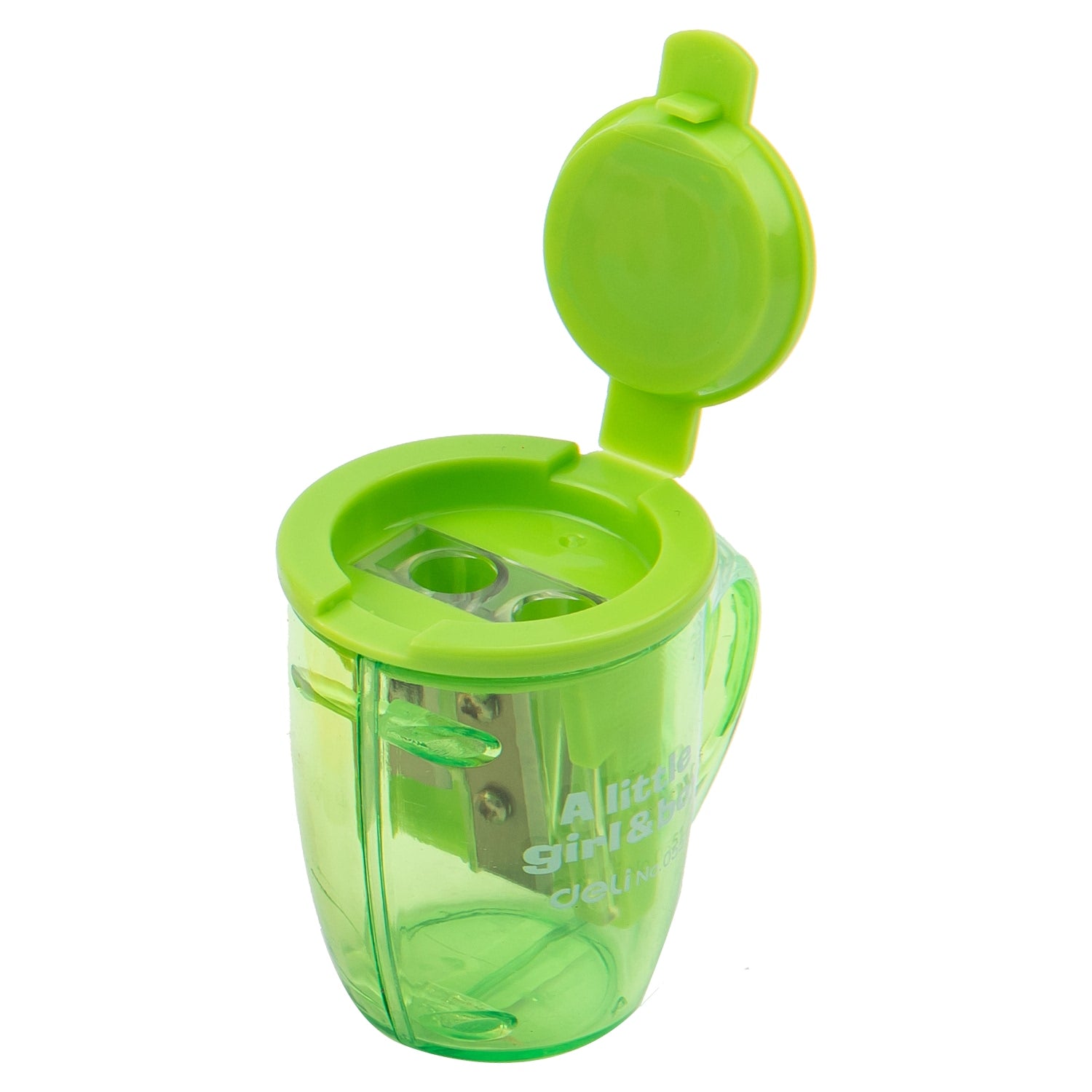 Deli Cup 2-hole Sharpener w/canister 23°18° 7mm 3C - Al Masam Stationery LLC