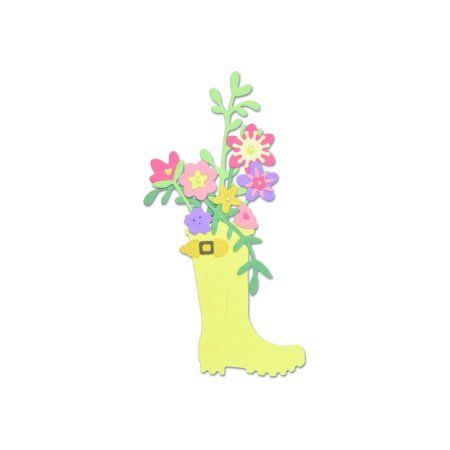 Thinlits Die Set 17Pk Rain Boot Planter By Olivia Rose - SIZ 663322 - Al Masam Stationery LLC Main image