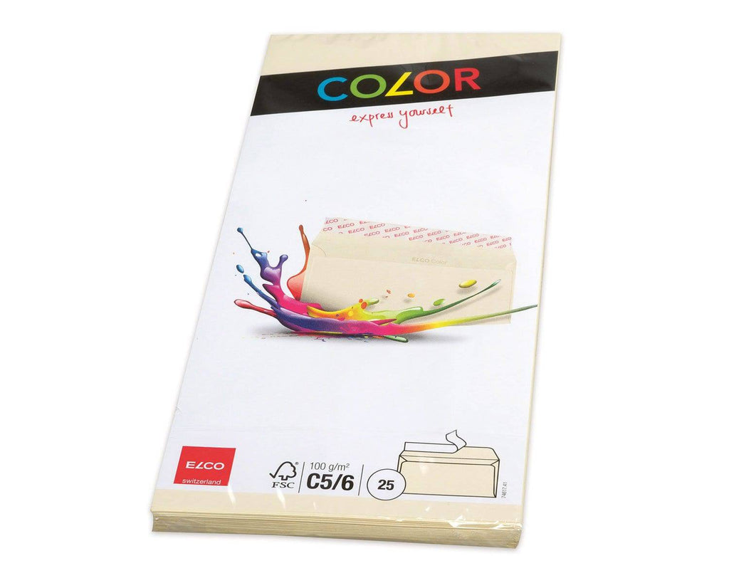 Elco Envelope Color C5/6 Beige/Cream without window, adhesive closure - Al Masam Stationery LLC