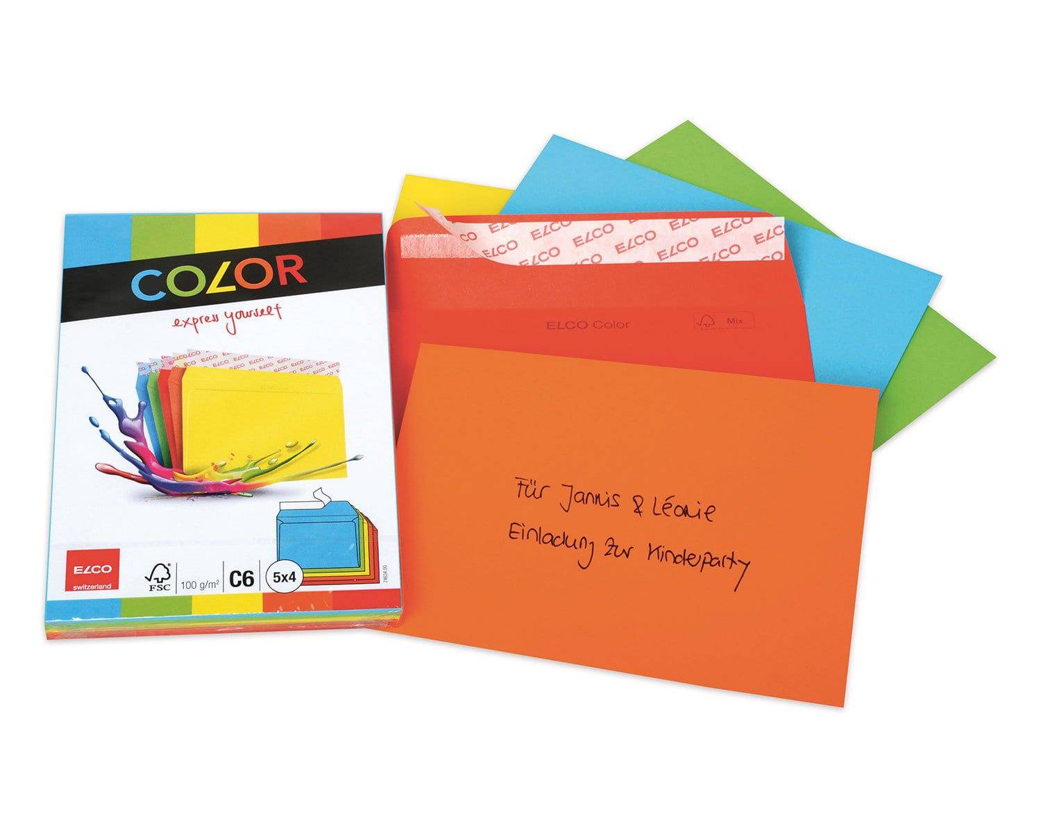 Elco Color C6 Envelope assorted without window, adhesive closure - Al Masam Stationery LLC