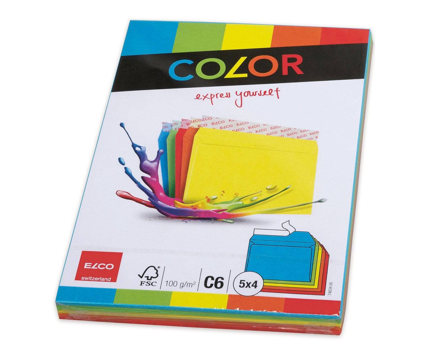 Elco Color C6 Envelope assorted without window, adhesive closure - Al Masam Stationery LLC