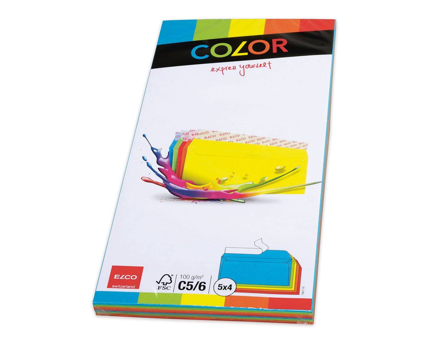Elco Color C5/6 Envelope assorted without window, adhesive closure - Al Masam Stationery LLC