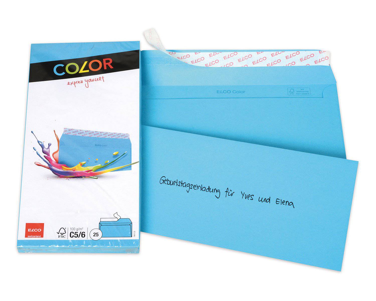 Elco Color C5/6 Envelope intense blue without window, adhesive closure - Al Masam Stationery LLC Main image