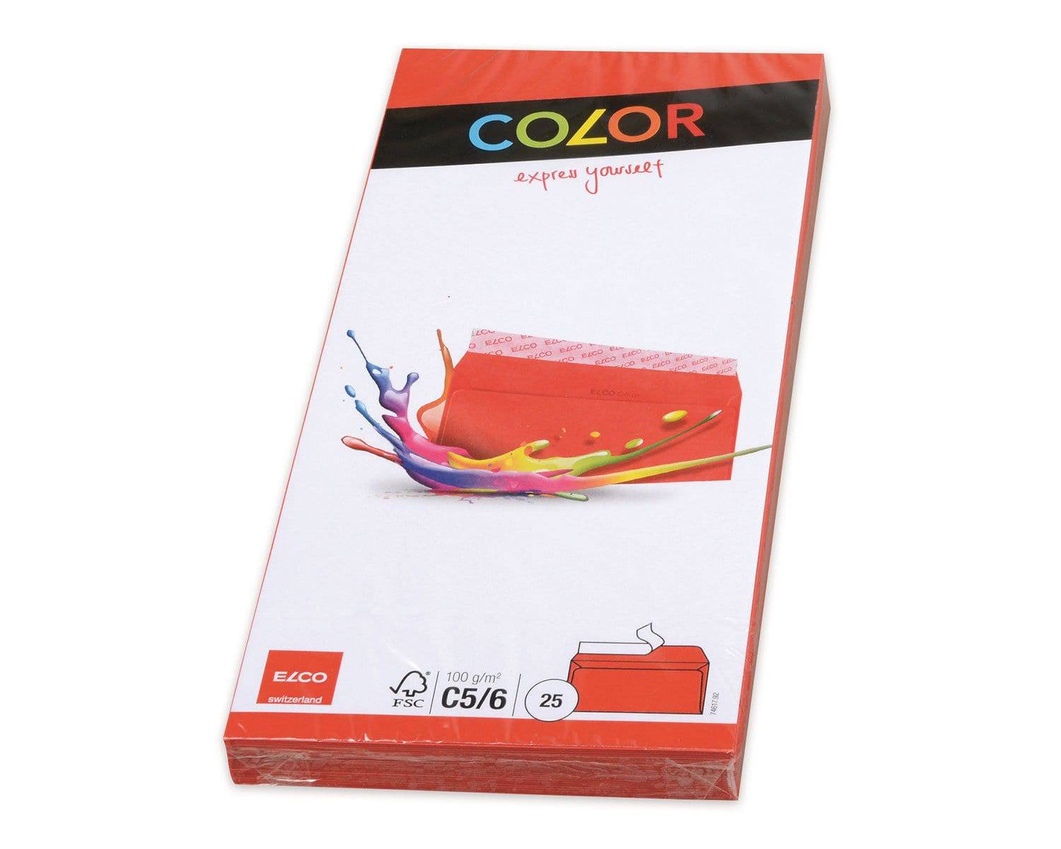 Elco Color C5/6 Envelope intense red without window, adhesive closure Secondary image
