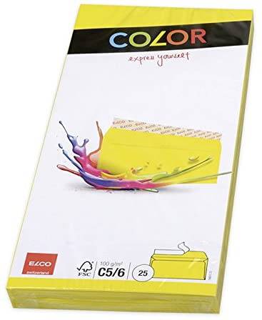 Elco Color C5/6 Envelope intense yellow without window, adhesive closure - Al Masam Stationery LLC Main image