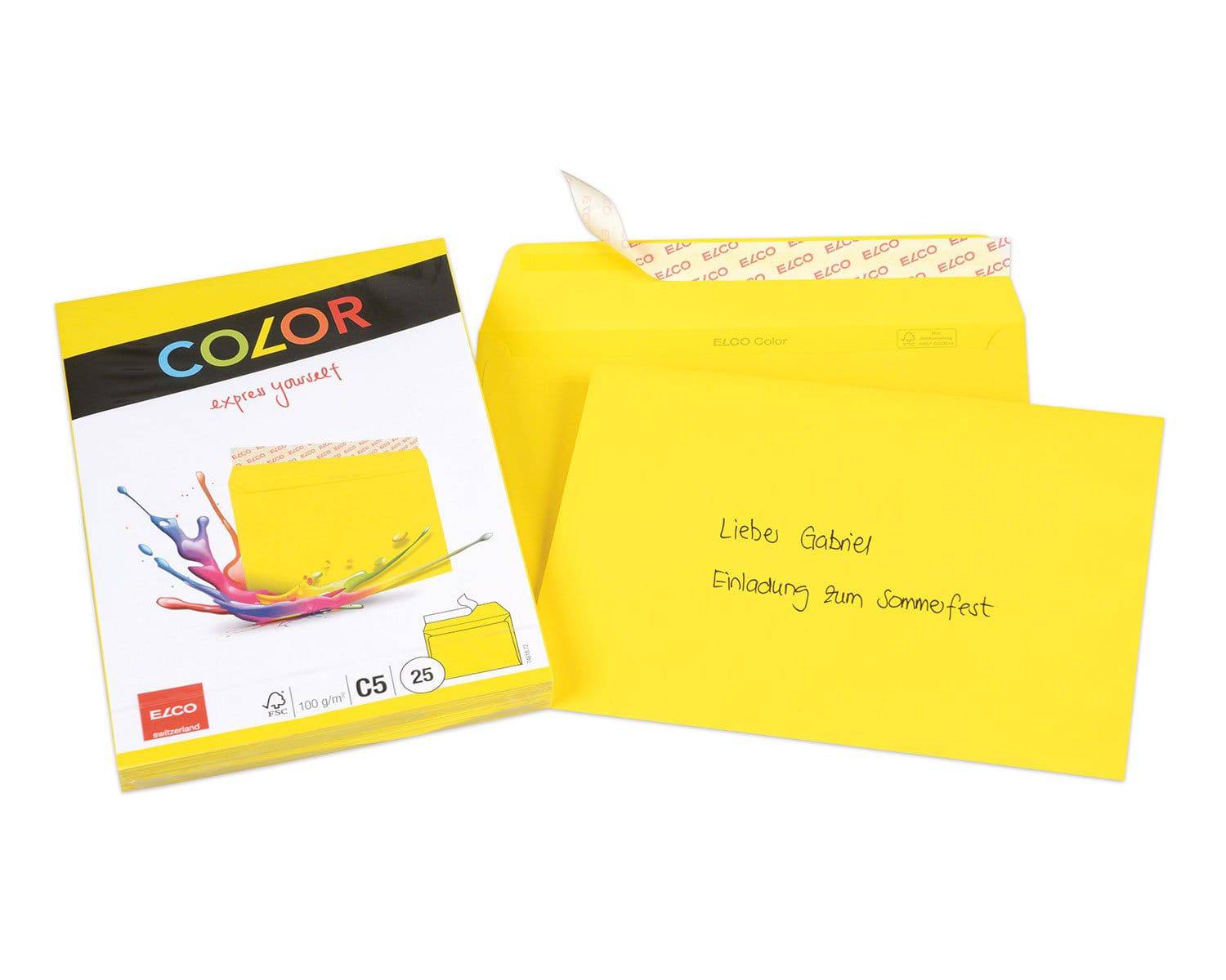 Elco Color C5 Envelope without window, intense yellow - Al Masam Stationery LLC