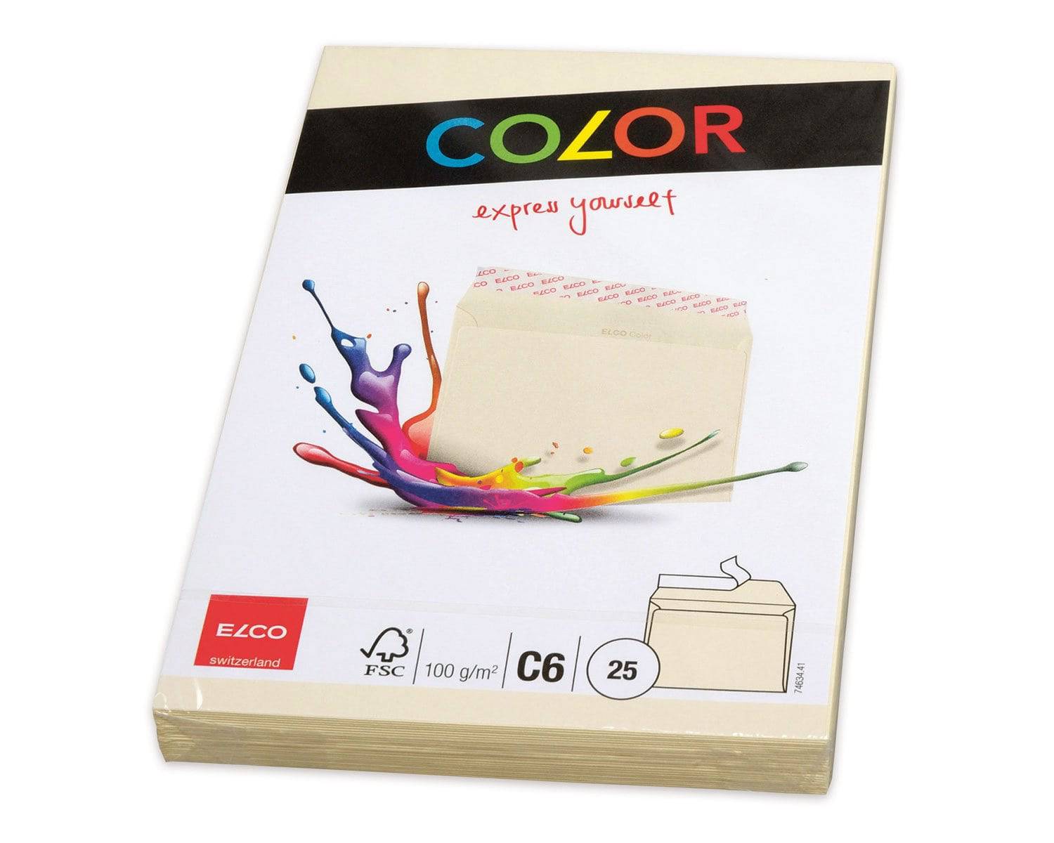 Elco Color C6 Envelope Beige/Cream without window, adhesive closure - Al Masam Stationery LLC Main image