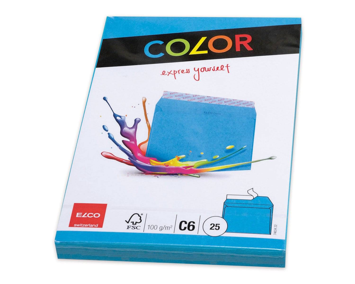 Elco Color C6 Envelope intense blue without window, adhesive closure - Al Masam Stationery LLC Main image