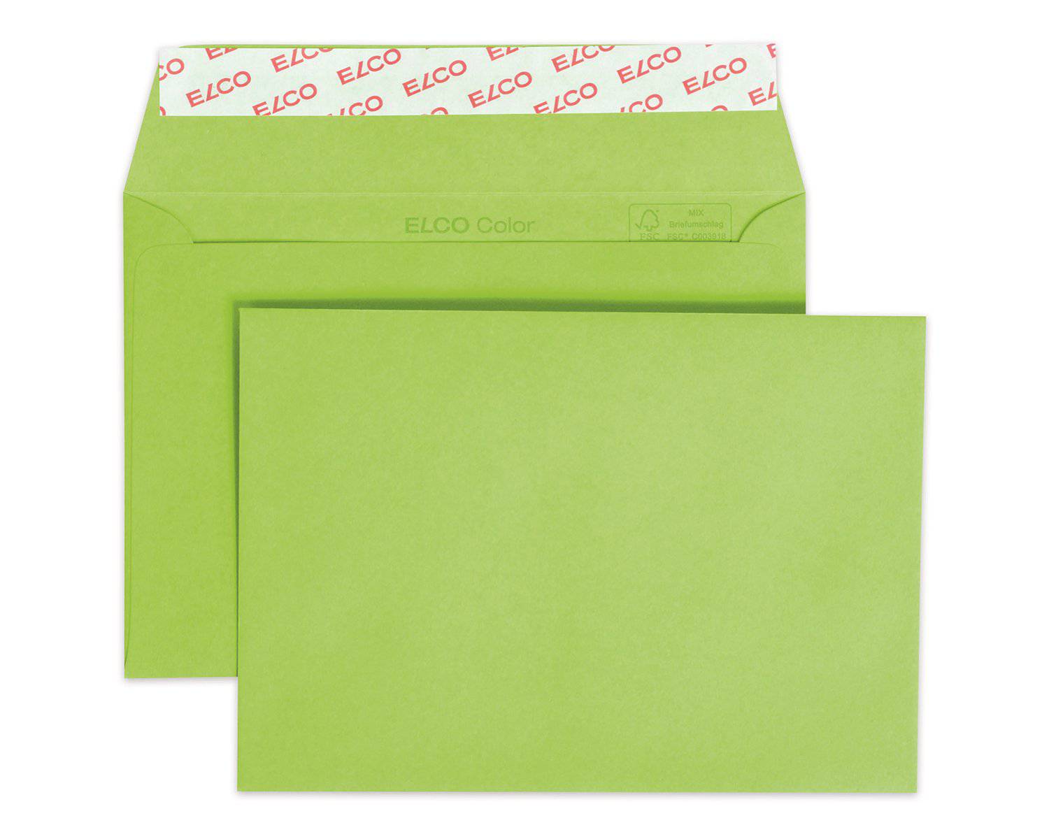 Elco Color C6 Envelope intense green without window, adhesive closure Secondary image