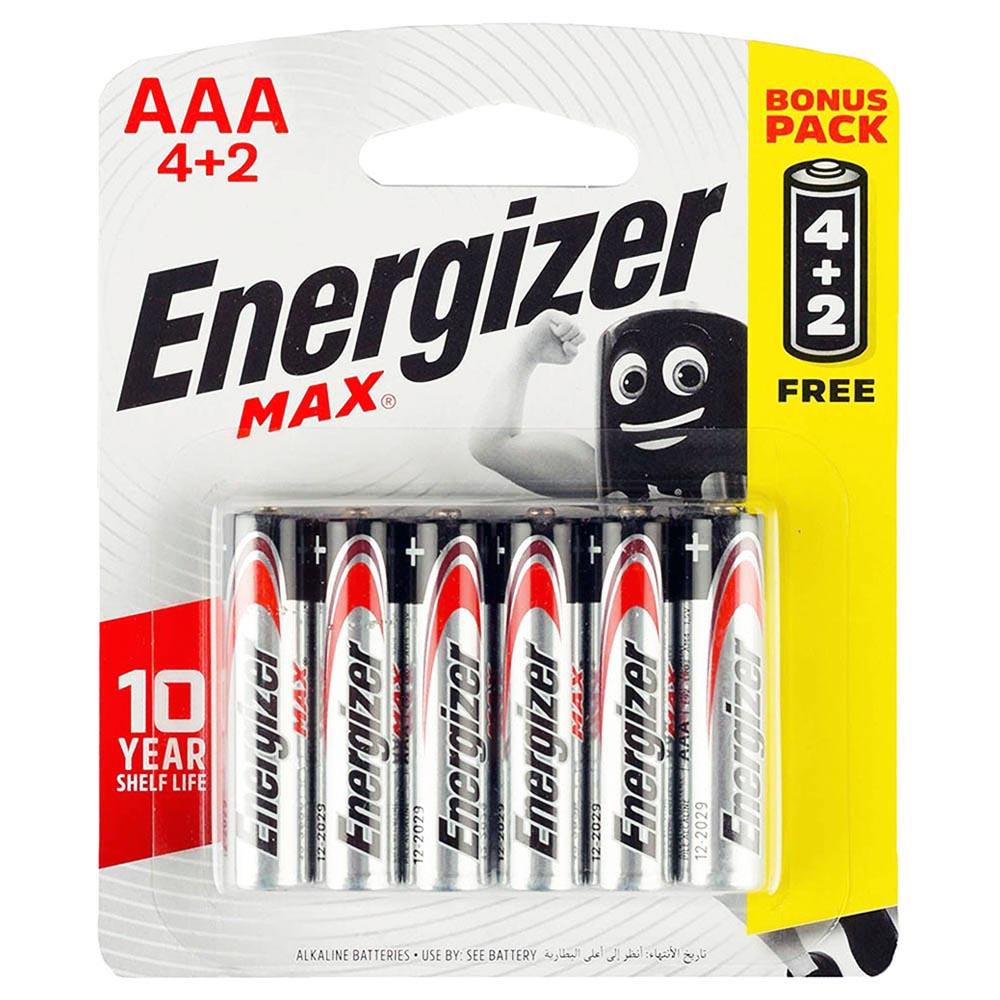 Energizer Batteries Max Alkaline E-92 BP 6 (4+2) - AAA Main image