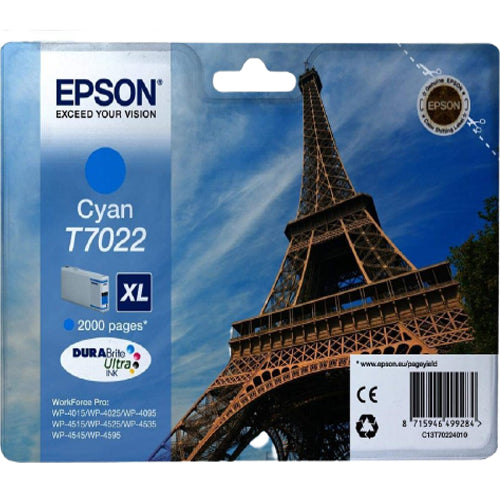 Epson Toner Cyan XL T7022 - Al Masam Stationery LLC Main image