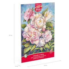 ArtBerry Sketch book with paper for watercolor on glue Peonies, A4 - Al Masam Stationery LLC