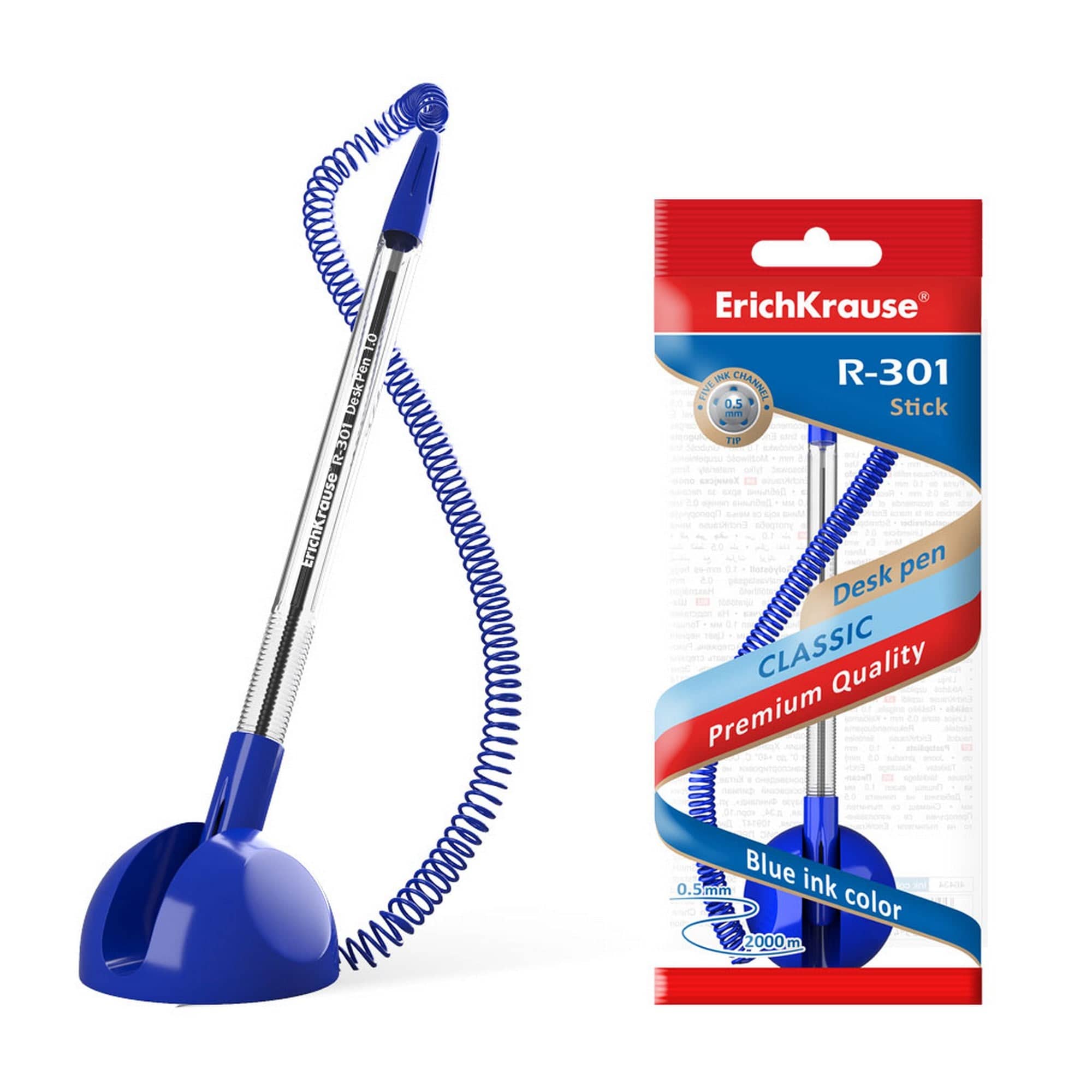 ErichKrause Ballpoint pen R-301 Desk Pen 1.0, ink color: blue - Al Masam Stationery LLC Main image