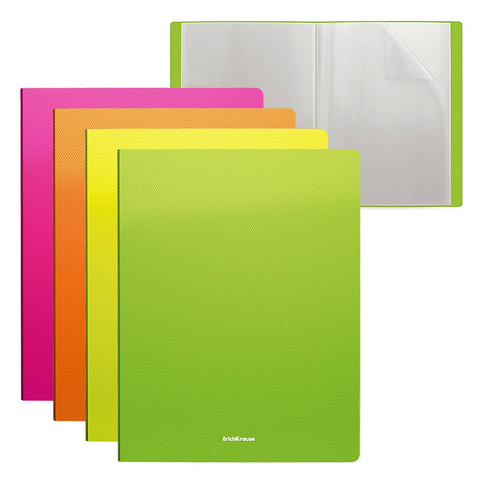 ErichKrause File folder Diagonal Neon, 20 pockets, A4, assorted - Al Masam Stationery LLC