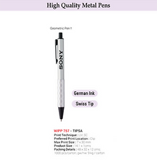 AMS-WIPP 757 - TIPSA - Push Action Aluminium Ballpen - Silver - Al Masam Stationery LLC