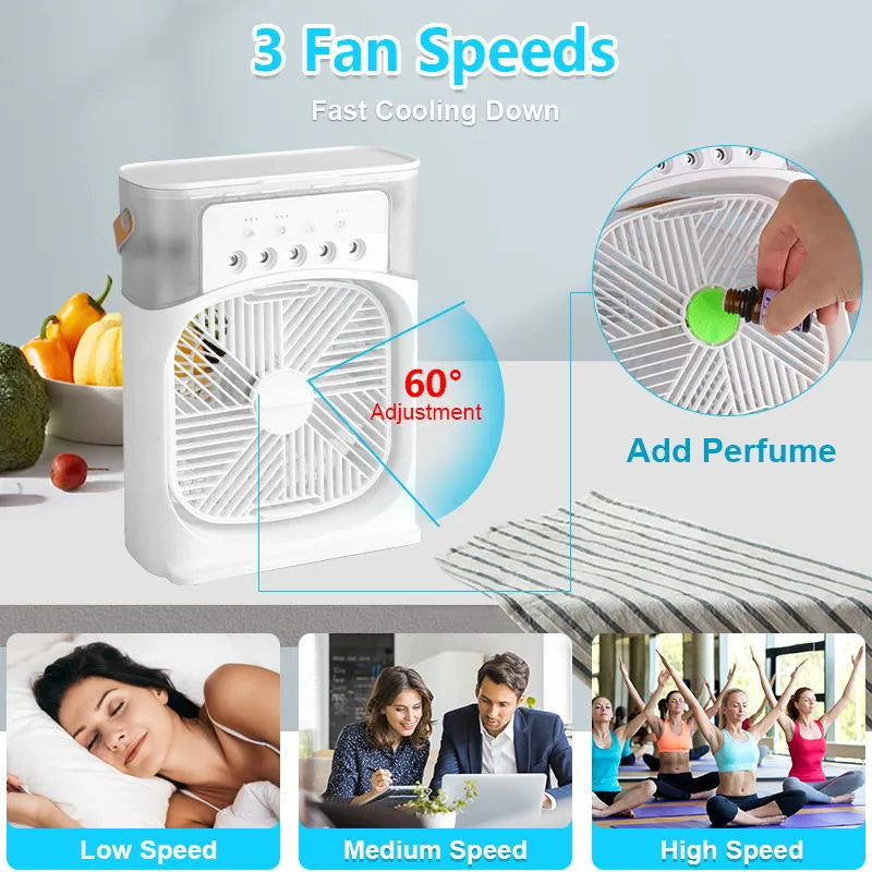 ELMAS New 3 In 1 Portable Humidifier Fan For Home - Al Masam Stationery LLC