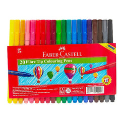 FABER-CASTELL Fibre Tip Pens Full Color Body - (20 Pcs) - Al Masam Stationery LLC