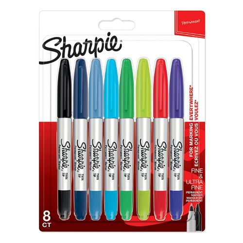 Sharpie Twin Tip Permanent Marker Assorted 8 Pieces - Al Masam Stationery LLC Main image