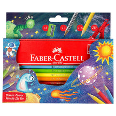 FABER-CASTELL Redline Classic Color Pencil 16 Long + Grip 2001 2B in Zip Tin - Al Masam Stationery LLC