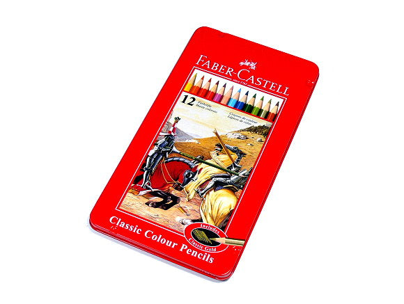 FABER-CASTELL Metal Tin 12 Color Classic Line-(115813) - Al Masam Stationery LLC