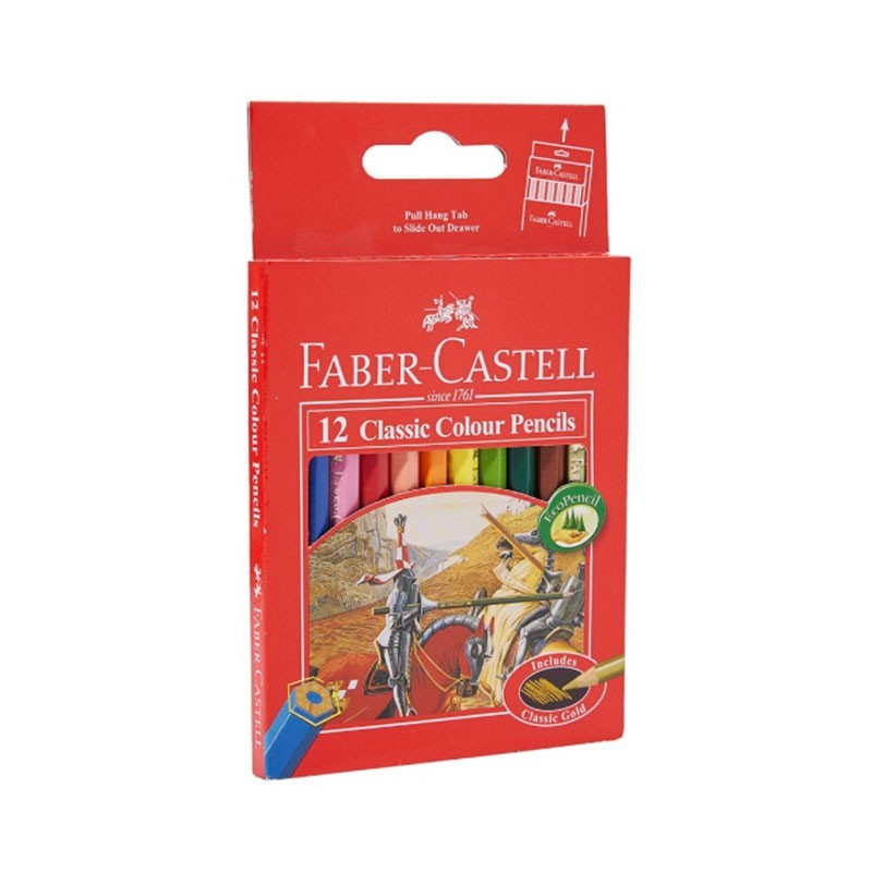 FABER-CASTELL Cardboard packet of 12 color Classic Line Half Size - Al Masam Stationery LLC