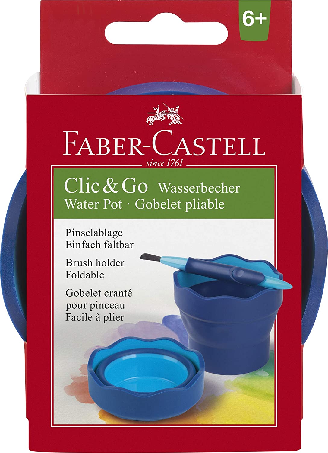 FABER-CASTELL CLIC & GO WATER CUP BLUE - Al Masam Stationery LLC Main image