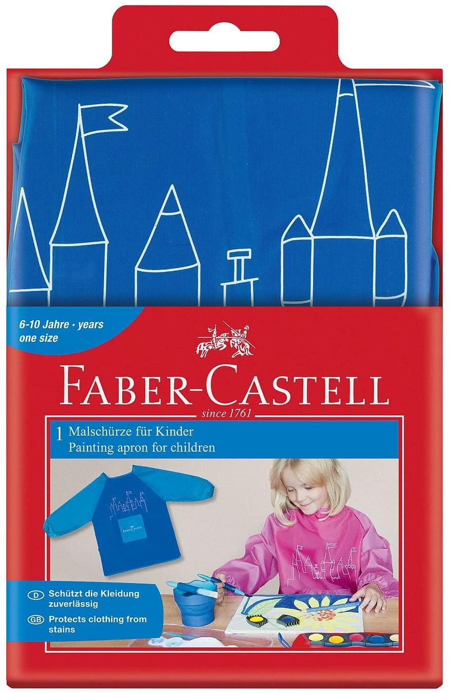 FABER-CASTELL Painting apron 4 young artist Blue - Al Masam Stationery LLC Main image