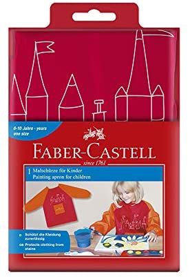 FABER-CASTELL Painting apron 4 young artist Red/Orange - Al Masam Stationery LLC Main image