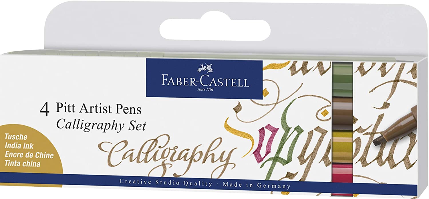 FABER-CASTELL India Ink Pitt Artist Pen C 4ct Colours - Al Masam Stationery LLC Main image