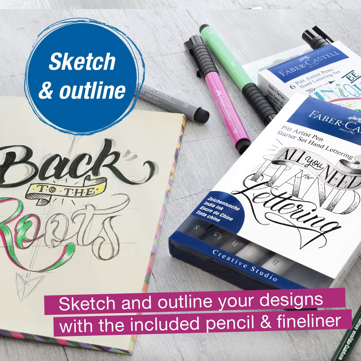 FABER-CASTELL India ink Pitt  Artist Pen Lettering - Al Masam Stationery LLC