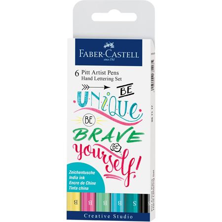 FABER-CASTELL India ink Pitt  Artist Pen Lettering 6x - Al Masam Stationery LLC Main image