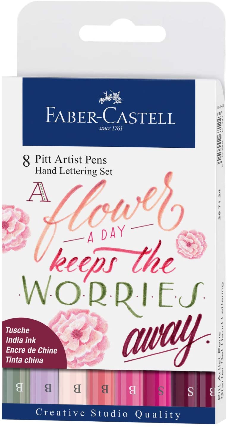 FABER-CASTELL India Ink Pitt Artist Pen Lettering 8x - Al Masam Stationery LLC Main image