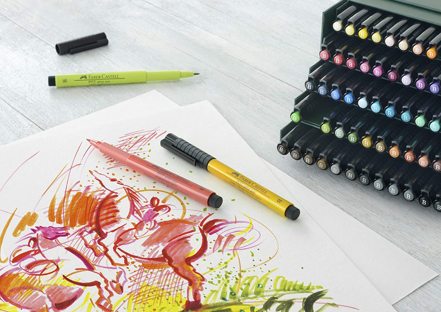 FABER-CASTELL PITT ARTIST Pen Broad - (Pack of 48) - Al Masam Stationery LLC