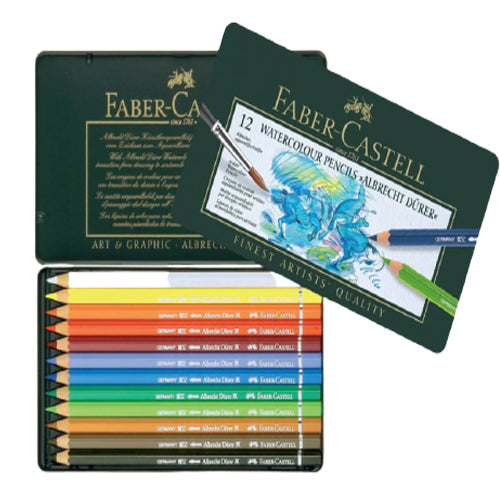 Pack of 12 Faber-Castell Albrecht Durer Artists Water Color Pencils, colorful artist-grade color pencils for watercolor art