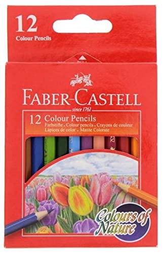 FABER-CASTELL Cardboard 12 Color Half Size Pencils - Al Masam Stationery LLC Main image