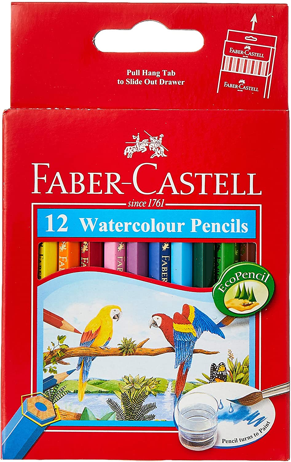FABER-CASTELL Cardboard 12 Color Half Size Pencils (Parrot) - Al Masam Stationery LLC Main image