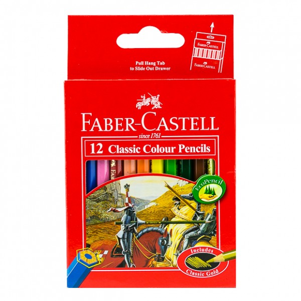 FABER-CASTELL Cardboard packet of 12 color Classic Line Half Size - Al Masam Stationery LLC Main image