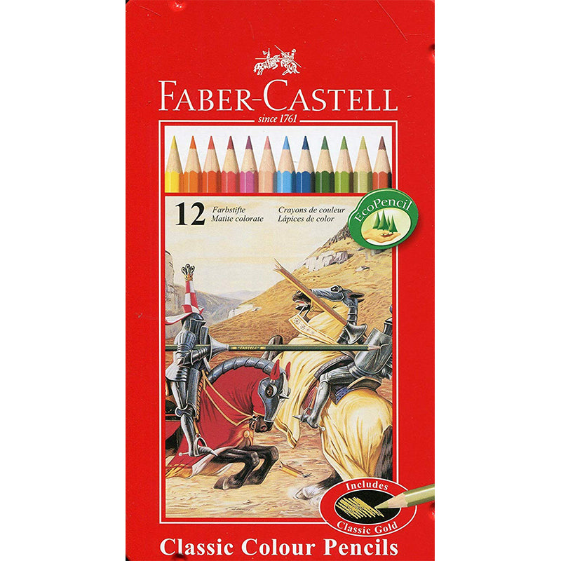 FABER-CASTELL Metal Tin 12 Color Classic Line-(115813) - Al Masam Stationery LLC Main image