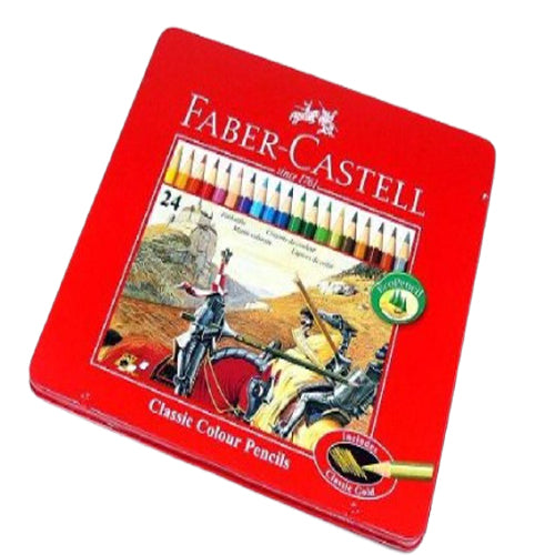 FABER-CASTELL Metal Tin 24 Color Classic Line-(115825) - Al Masam Stationery LLC Main image