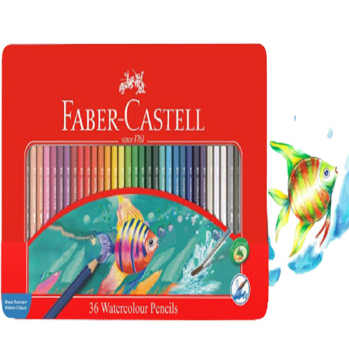 FABER-CASTELL Metal Tin 36 Color (Fish) - Al Masam Stationery LLC Main image