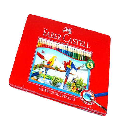 FABER-CASTELL Metal Tin 36 Color (Parrot) - Al Masam Stationery LLC Main image