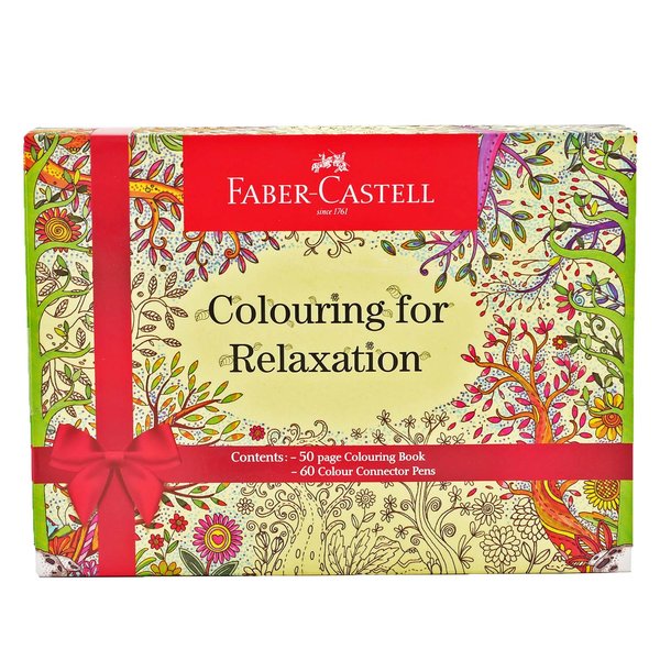 FABER-CASTELL Colouring for Relaxation Book 50 Pages - Al Masam Stationery LLC Main image