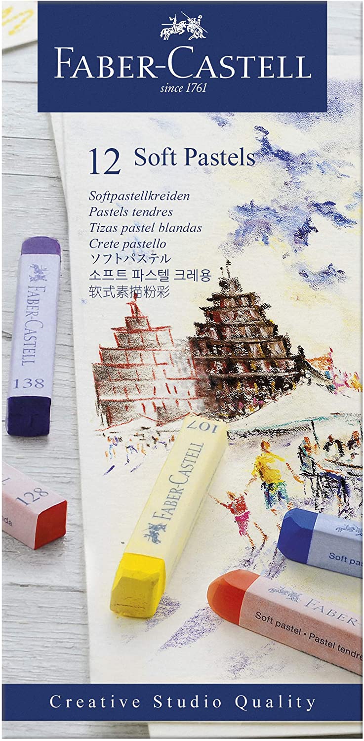FABER-CASTELL Creative Studio Soft Pastels Full Length Box of 12 - Al Masam Stationery LLC Main image