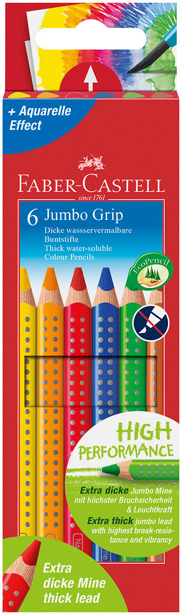 FABER-CASTELL JUMBO GRIP AQUARELLE-SET 6 COL - Al Masam Stationery LLC Main image