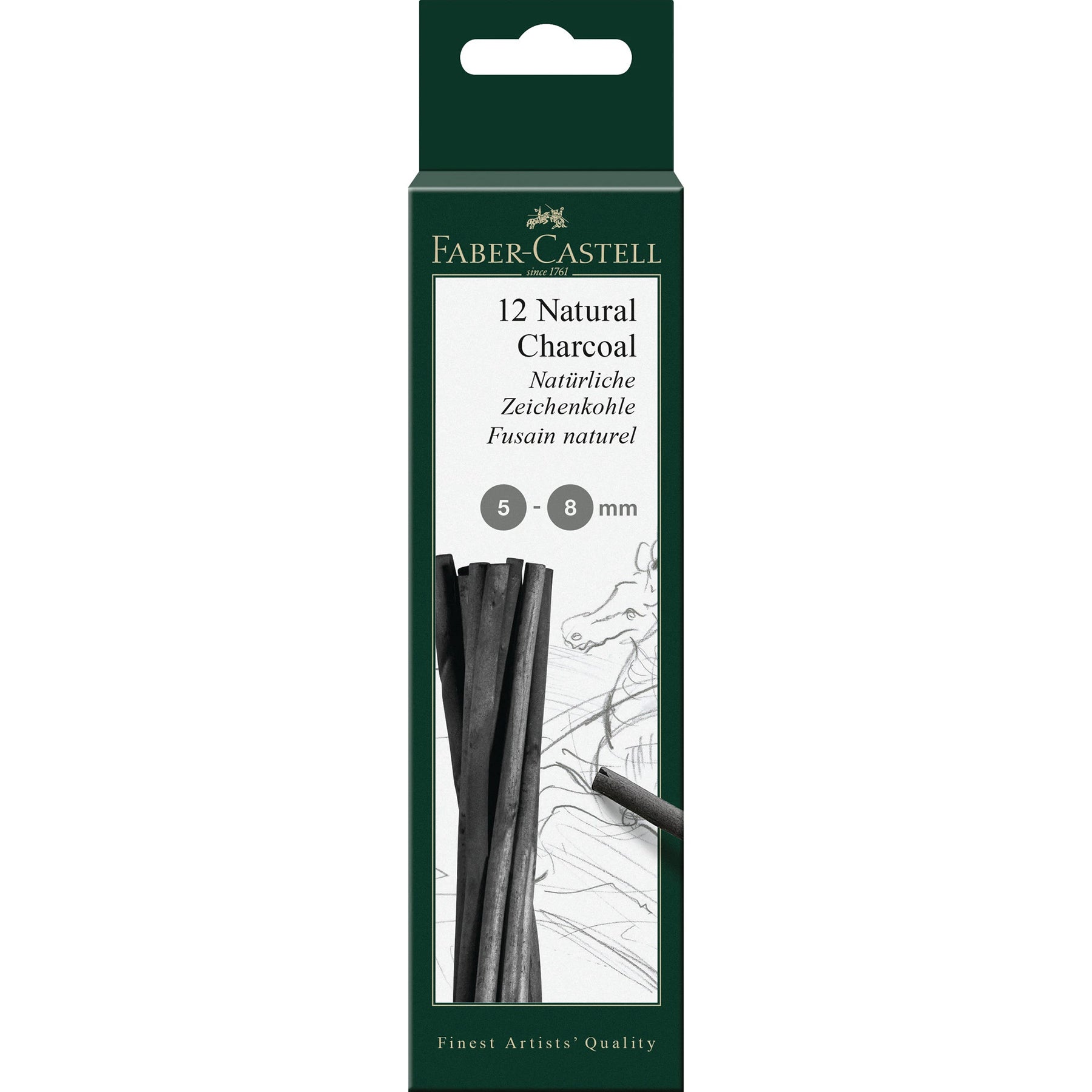 Faber-Castell Natural Charcoal 5-8MM pack - Al Masam Stationery LLC Main image