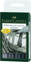 FABER-CASTELL PITT Artist Big Brush Pen "Warm Grey colors" Wallet of 4 - Al Masam Stationery LLC