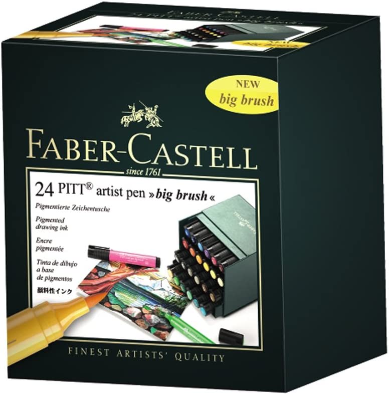 FABER-CASTELL PITT ARTIST PEN BIG BRUSH 24 PC - Al Masam Stationery LLC Main image